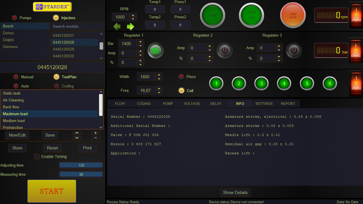 Stardex Common Rail diesel test equipment